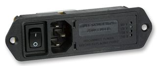 TE CONNECTIVITY - CORCOM 5EFM4S Filtered IEC Power Entry Module, IEC C14, General Purpose, 5 A, 250 VAC, 2-Pole Switch