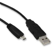 MOLEX 68784-0002 USB Cable, Shielded I/O, Type A Plug to Micro Type B Plug, 1.5 m, 4.9 ft, Black