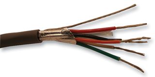 ALPHA WIRE 1295C SL005 多芯电缆, 控制阀, 屏蔽, 5 芯, 22 AWG, 0.357 mm², 100 ft, 30.5 m