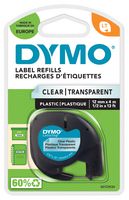 DYMO S0721530 标签打印机胶带,Letratag,塑料,透明黑字,4m