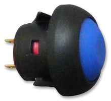 MULTICOMP PRO MCPAS6B1M1CE7 工业按钮开关, PAS6, 13.6 mm, SPST, 关-(开), 圆形, 蓝色