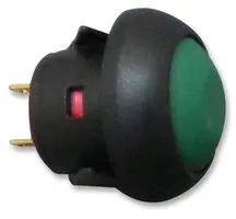 MULTICOMP PRO MCPAS6B1M1CE6 工业按钮开关, PAS6, 13.6 mm, SPST, 关-(开), 圆形, 绿色