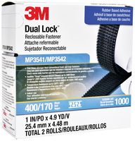 3M MP-3541/42 BLACK 钩环紧固件, 可重新闭合, 粘合剂底, 1 ", 25.4 mm, 黑色, 聚丙烯PP