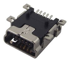 AMP - TE CONNECTIVITY 1734035-1 USB Connector, Mini USB Type B, USB 2.0, Receptacle, 5 Ways, Surface Mount, Right Angle