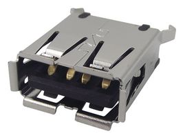 AMP - TE CONNECTIVITY 1734366-1 连接器, USB, USB A, USB 2.0, 插座, 4 路, 通孔安装, 垂直