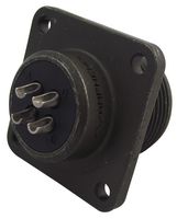 AMPHENOL INDUSTRIAL MS3102E14S-2P.. Circular Connector, MIL-DTL-5015 Series, MS3102 Series, Box Mount Receptacle, 4 Contacts