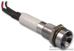 NLD ELECTRONIC NLD29W9035W0500 发光二极管指示器 面板安装, 缎面镀铬面板, 白色, 24 V, 8 mm, 17 mA, 1.1 cd, IP67