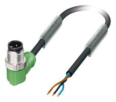 PHOENIX CONTACT 1668153 Sensor Cable, 90° M12 Plug, Free End, 3 Positions, 5 m, 16.4 ft
