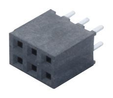 SAMTEC SQW-103-01-L-D PCB Receptacle, Board-to-Board, Wire-to-Board, 2 mm, 2 Rows, 6 Contacts, Through Hole Mount