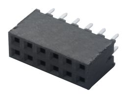SAMTEC SQW-106-01-L-D PCB Receptacle, Board-to-Board, Wire-to-Board, 2 mm, 2 Rows, 12 Contacts, Through Hole Mount
