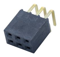 SAMTEC SSW-103-02-G-D-RA PCB插座, 板至板, 2.54 mm, 2 排, 6 触点, 通孔安装直角, SSW