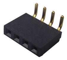 SAMTEC SSW-104-02-G-S-RA PCB插座, 板至板, 2.54 mm, 1 排, 4 触点, 通孔安装直角, SSW
