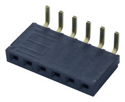 SAMTEC SSW-106-02-G-S-RA PCB插座, 板至板, 2.54 mm, 1 排, 6 触点, 通孔安装直角, SSW