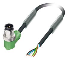 PHOENIX CONTACT 1694460 Sensor Cable, 90° M12 Plug, Free End, 5 Positions, 10 m, 33 ft