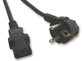 MULTICOMP PRO SH10193R LEAD, EURO TO IEC, BLACK, 2.5M