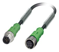 PHOENIX CONTACT 1681619 Sensor Cable, M12 Plug, M12 Receptacle, 5 Positions, 3 m, 9.8 ft