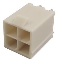 MOLEX 39-28-8040 引脚针座, 竖直, 94V-0, 线至板, 4.2 mm, 2 排, 4 触点, 通孔直型, Mini-Fit Jr. 5566 Series