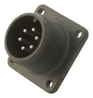 AMPHENOL INDUSTRIAL MS3102E14S-6P.. 圆形连接器, MIL-DTL-5015 系列, MS3102 Series, 盒式安装插座, 6 触点, 焊接引脚, 螺纹
