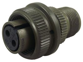 AMPHENOL INDUSTRIAL MS3106A12S-3S.. 圆形连接器, MIL-DTL-5015 系列, MS3106 Series, 直型插头, 2 触点, 焊接插座, 螺纹