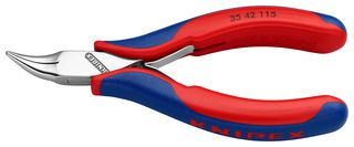 KNIPEX 35 42 115 钳子,115 mm长,45° 弯半圆钳口,镜面抛光电子,双组件手柄