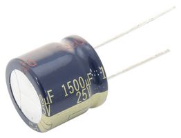 PANASONIC EEUFK1E152S 铝电解电容, 1500 µF, 25 V, ± 20%, 径向引线, 5000 小时 @ 105°C, 极性