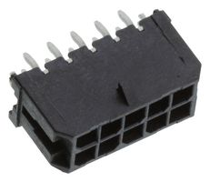 MOLEX 43045-1025 引脚针座, 线至板, 3 mm, 2 排, 10 触点, 通孔直型, Micro-Fit 3.0 43045 Series