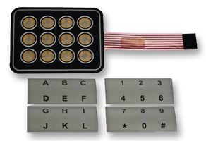 APEM AC3560 键盘, 3 x 4, 矩阵, 聚合物, 100 mA, 30 V