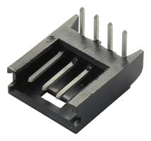AMP - TE CONNECTIVITY 280378-1 Pin Header, Shrouded, Wire-to-Board, 2.54 mm, 1 Rows, 4 Contacts, Through Hole Right Angle
