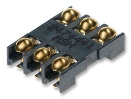 MOLEX 47019-2002 存储卡连接器, Block SIM, Block, 6 触点, 铜合金, 镀金触芯, 47019 Series