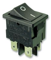 MARQUARDT 1858.1103-01 Rocker Switch, Off-On, DPST, Non Illuminated, Panel Mount, Black, 1858 Series