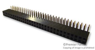 WURTH ELEKTRONIK 613064243121 PCB Receptacle, Board-to-Board, 2.54 mm, 2 Rows, 64 Contacts, Through Hole Mount Right Angle