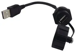 MULTICOMP PRO 2UB3001-W05101 USB线缆, A型插头至A型插座, 100 mm, 3.9 ", USB 2.0, 黑色