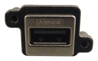 AMPHENOL COMMUNICATIONS SOLUTIONS MUSBA11130 密封连接器, USB, USB A, USB 2.0, 插座, 4路, 通孔安装, IP67