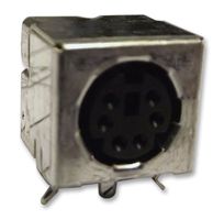 AMP - TE CONNECTIVITY 5749180-1 连接器, DIN音频/视频, 屏蔽, 6 触点, 插座, 电路板安装, 通孔 垂直, 塑料主体