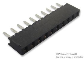 SAMTEC MMS-110-01-L-SV PCB Receptacle, Board-to-Board, Wire-to-Board, 2 mm, 1 Rows, 10 Contacts, Through Hole Mount