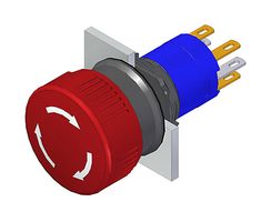 EAO 51-253.022 紧急停止开关, SPST-常开, SPST-常闭, 关-开, 焊片, 5 A, 250 V, 250 V