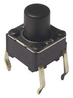 OMRON ELECTRONIC COMPONENTS B3F1060 轻触开关, B3D Series, 顶部操作, 通孔安装, 圆形按钮, 100 gf, 24VDC时, 50mA