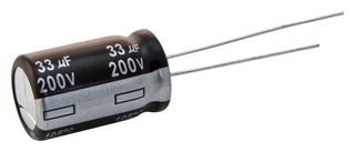 PANASONIC EEUHD1H221 铝电解电容, 220 µF, 50 V, ± 20%, 径向引线, 2000 小时 @ 105°C, 极性