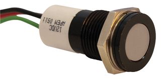 APEM Q14F3BZZRYG24E 面板指示灯 多色, 黑铬挡板, 红、黄、绿, 14 mm, R 20mA, Y 20mA, G 20mA, 红色24V, 黄色24V, 绿色24V