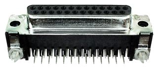 AMP - TE CONNECTIVITY 5747846-4 D Sub Connector, DB25, Standard, Receptacle, AMPLIMITE HD-20, 25 Contacts, DB, Solder