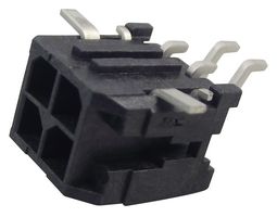 MOLEX 43045-0411 Pin Header, Wire-to-Board, 3 mm, 2 Rows, 4 Contacts, Surface Mount Right Angle