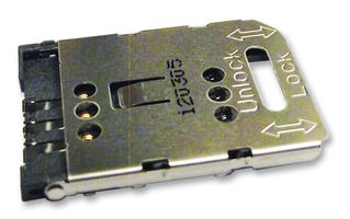 MOLEX 47388-2001 Memory Card Connector, Mini SIM, Hinged, 6 Contacts, Copper Alloy, Gold Plated Contacts