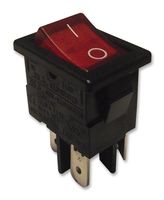 ARCOLECTRIC / BULGIN LIMITED H8553VBNACB 翘板开关, 开-关, DPST, 不发光, 面板安装, 红色, 8500 Series