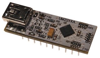 FTDI UMFT221XA-01 评估模块, USB至SPI, 设计插入标准0.3英寸24引脚DIP插座