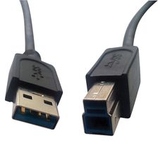 VIDEK 2585A-2 USB Cable, Type A Plug to Type B Plug, 2 m, 6.6 ft, USB 3.0, Black