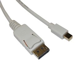 VIDEK 2409M-2 Audio / Video Cable Assembly, Mini DisplayPort Plug, DisplayPort Plug, 6.6 ft, 2 m