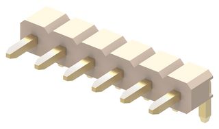 GCT BG303-06-A-0300-L-G Pin Header, Right Angle, Board-to-Board, 2.54 mm, 1 Rows, 6 Contacts, Through Hole Right Angle