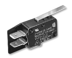 OMRON V-153-1A5 Microswitch, Miniature, Long Hinge Lever, SPDT, Solder, 15 A, 125 VDC