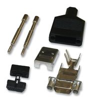 NORCOMP 960-009-010R011 D Sub Backshell, Micro D, 960 Series, DE, 180°, Thermoplastic Body
