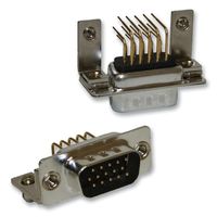 NORCOMP 181-M15-113R141 D Sub Connector, HD15, High Density, Plug, 181 M Series, 15 Contacts, DE, Solder